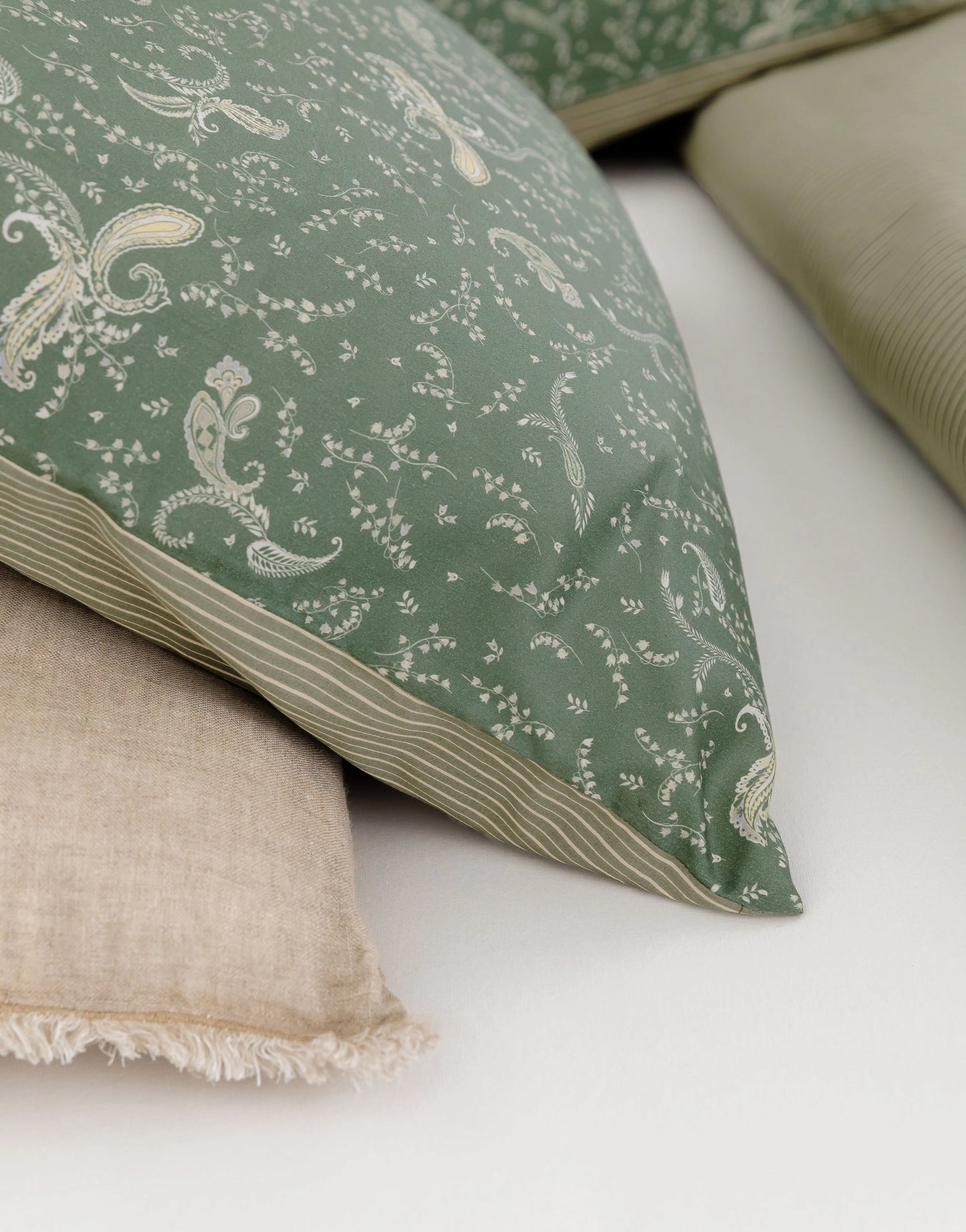 Marc O'Polo Salen deep green dekbedovertrek katoensatijn 220TC