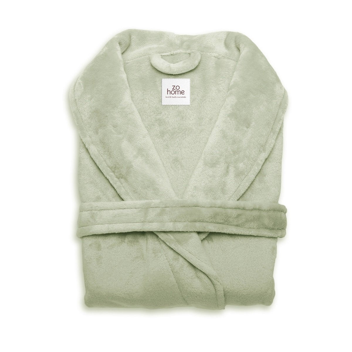 Zo!Home Cara fleece badjas dames en heren in Foam Green