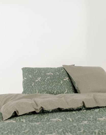 Marc O'Polo Salen deep green dekbedovertrek katoensatijn 220TC