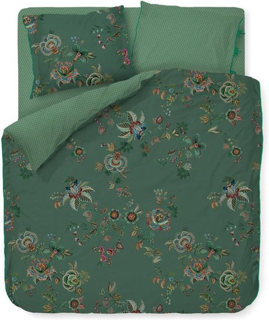 Pip Studio Cece Fiore Green (turquoise)  percal 200TC dekbedovertrek
