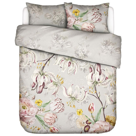 Essenza Aimee Mist grey dekbedovertrek katoensatijn 210TC tulpen