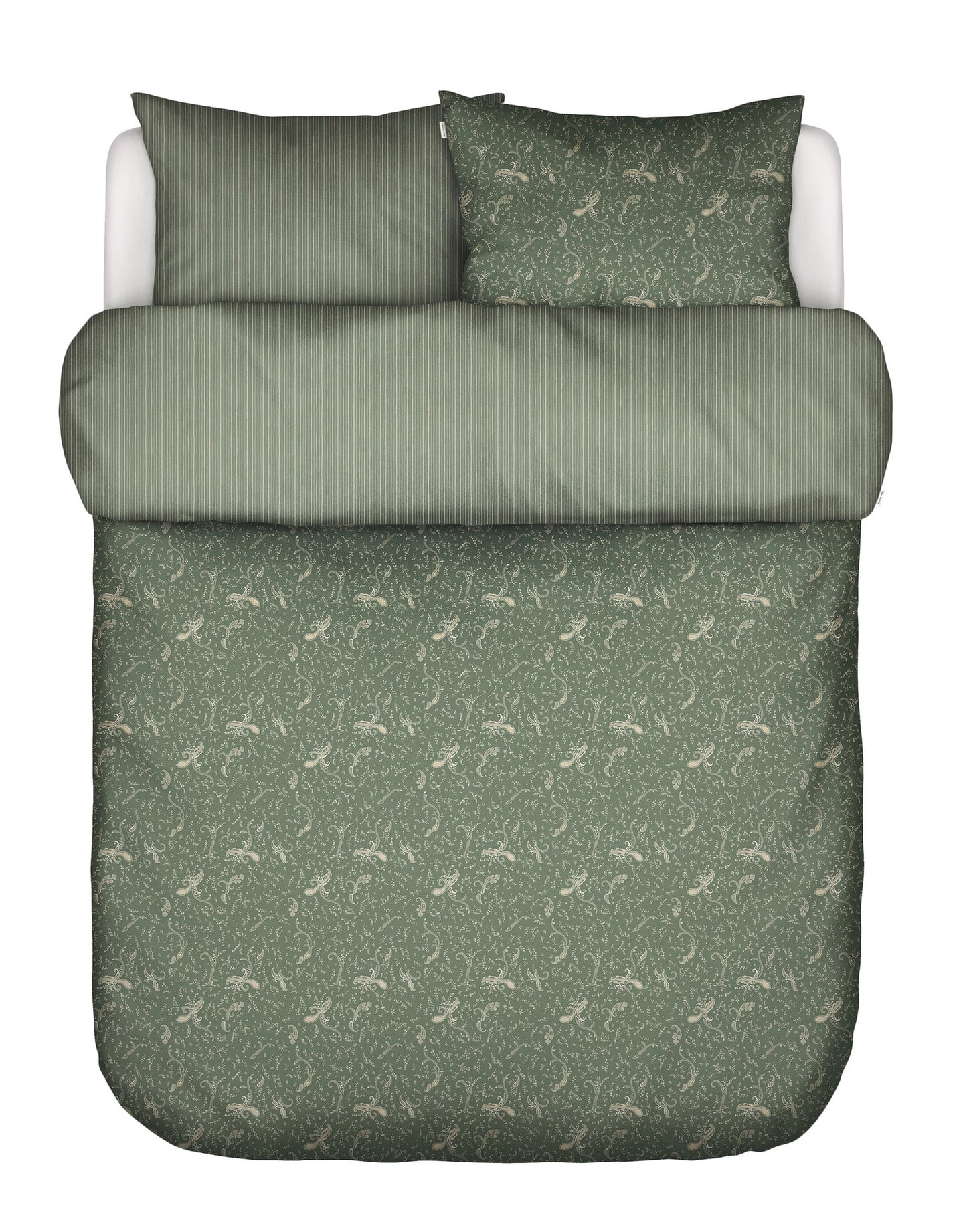Marc O'Polo Salen deep green dekbedovertrek katoensatijn 220TC
