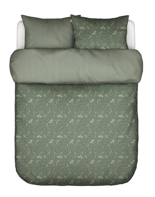 Marc O'Polo Salen deep green dekbedovertrek katoensatijn 220TC
