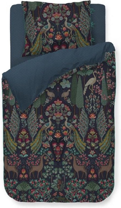 Housse de couette Pip Studio Pavoni motif miroir paons, cerfs, arbres
