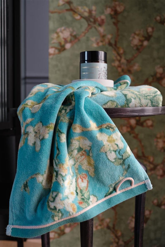 Beddinghouse Vincent van Gogh Blossom Blue Towels, badhanddoeken katoenen badstof