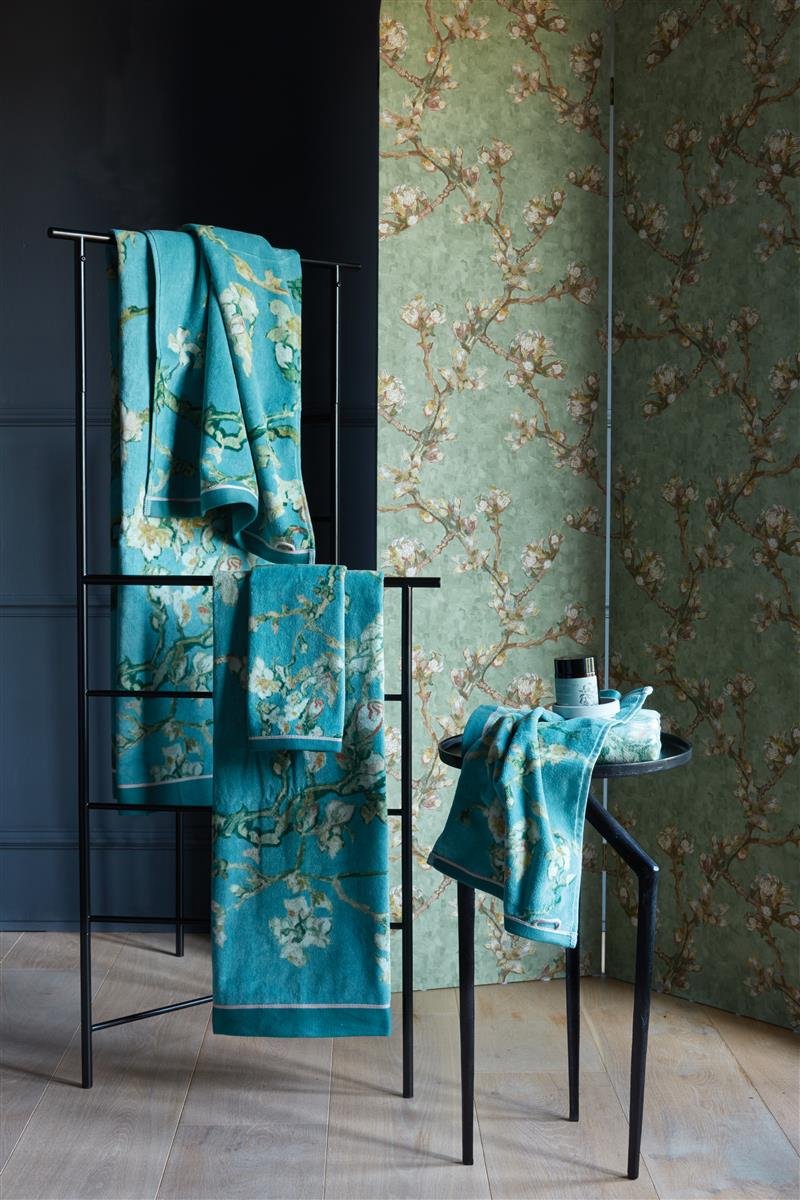 Beddinghouse Vincent van Gogh Blossom Blue Towels, badhanddoeken katoenen badstof