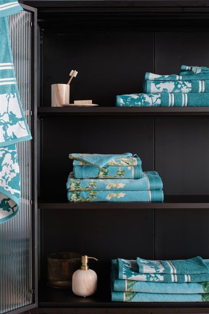 Beddinghouse Vincent van Gogh Blossom Blue Towels, badhanddoeken katoenen badstof