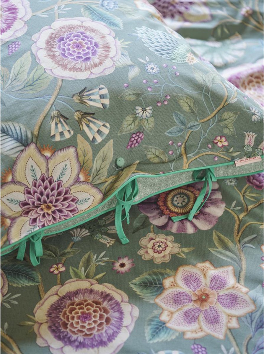 Pip Studio Viva Las Flores green pastel perkal 200TC dekbedovertrek