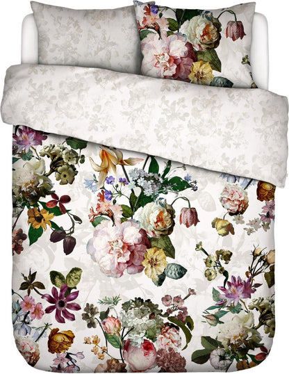 Essenza Fleur White dekbedovertrek katoensatijn 210TC