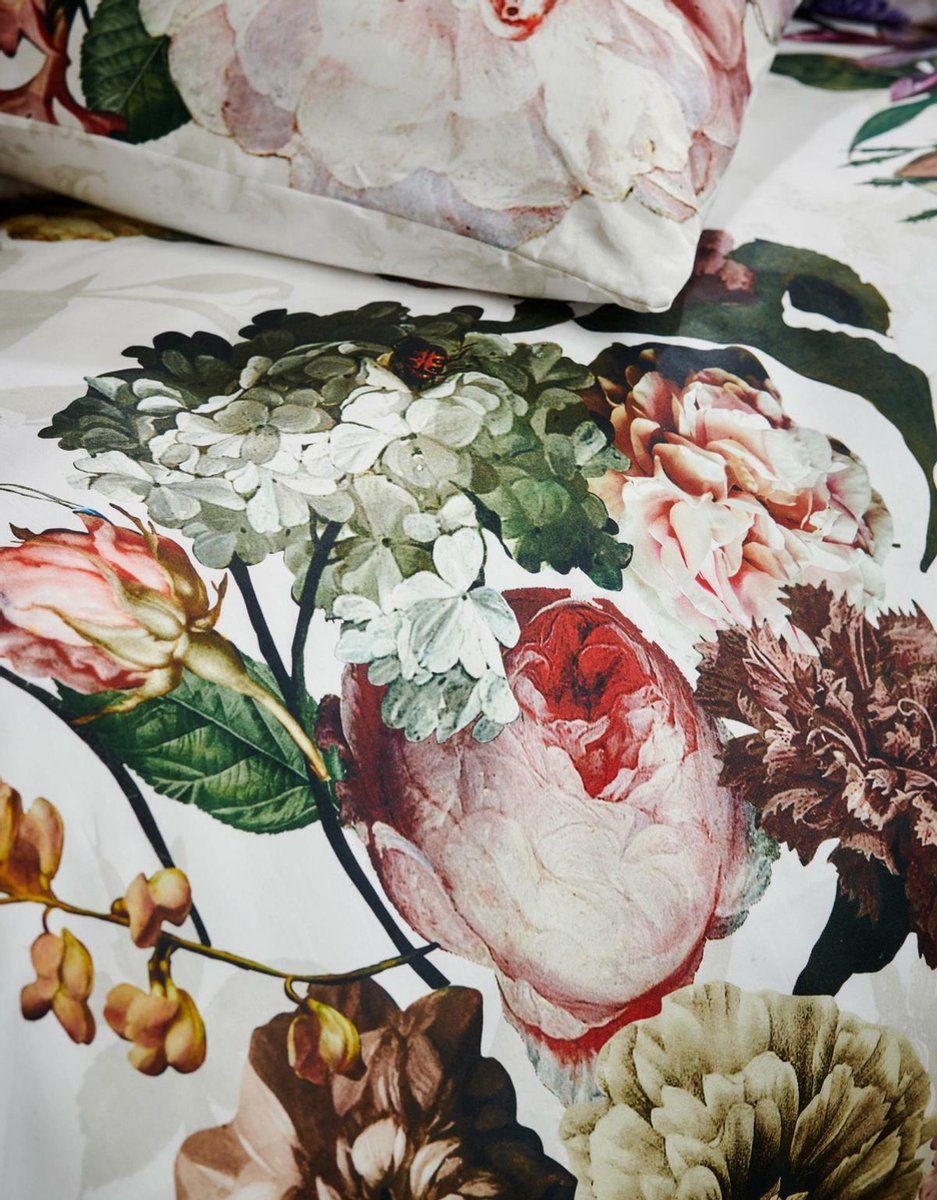 Essenza Fleur White dekbedovertrek katoensatijn 210TC