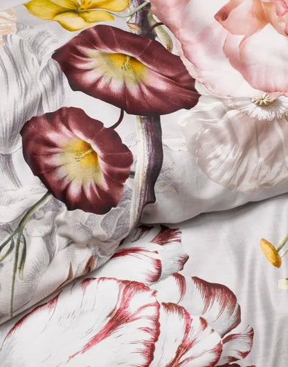 Essenza Aimee Mist grey dekbedovertrek katoensatijn 210TC tulpen