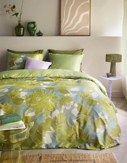 Oilily Melodi Green katoensatijn 200TC dekbedovertrek retro