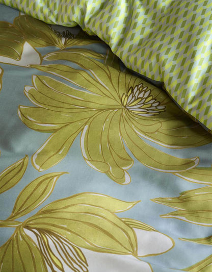 Oilily Melodi Green katoensatijn 200TC dekbedovertrek retro