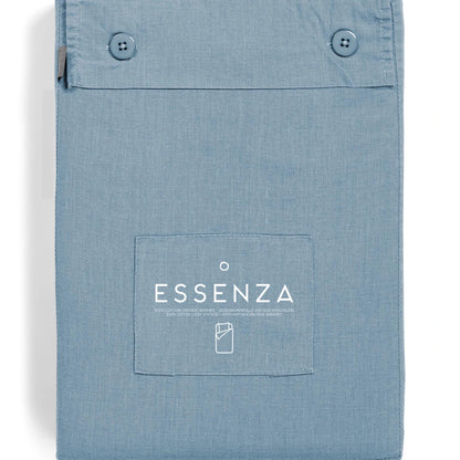 Essenza Guy Blue katoenen dekbedovertrek vintage washed