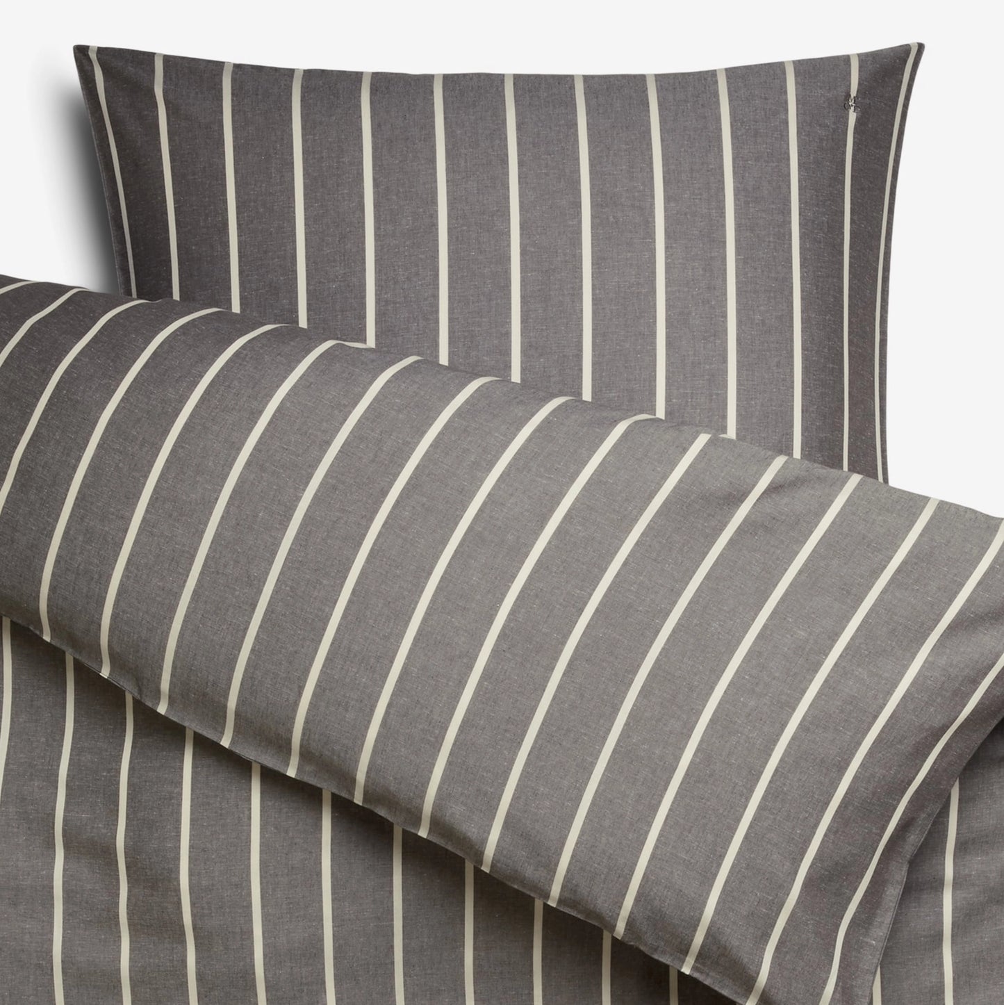 Marc O'Polo Torsken Anthracite dekbedovertrek 50% hennep en 50% tencel yarn-dyed