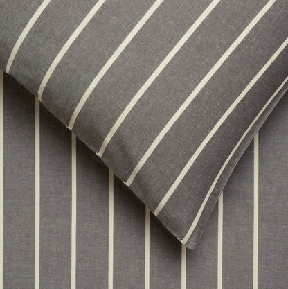 Marc O'Polo Torsken Anthracite dekbedovertrek 50% hennep en 50% tencel yarn-dyed