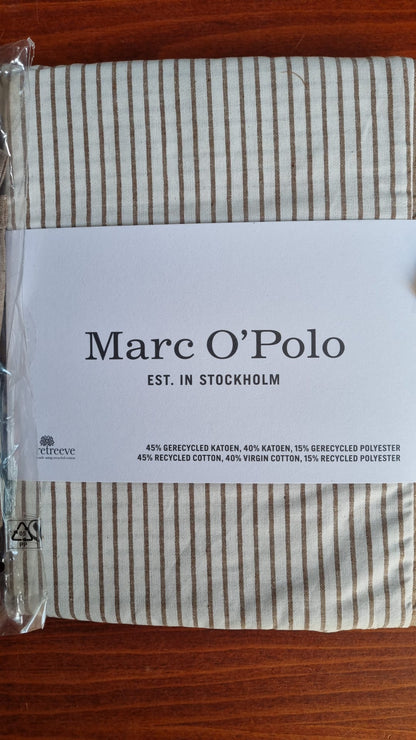 Taies d'oreiller Marc O'Polo Filip Sea Blue en satin de coton 220 fils vagues, vagues