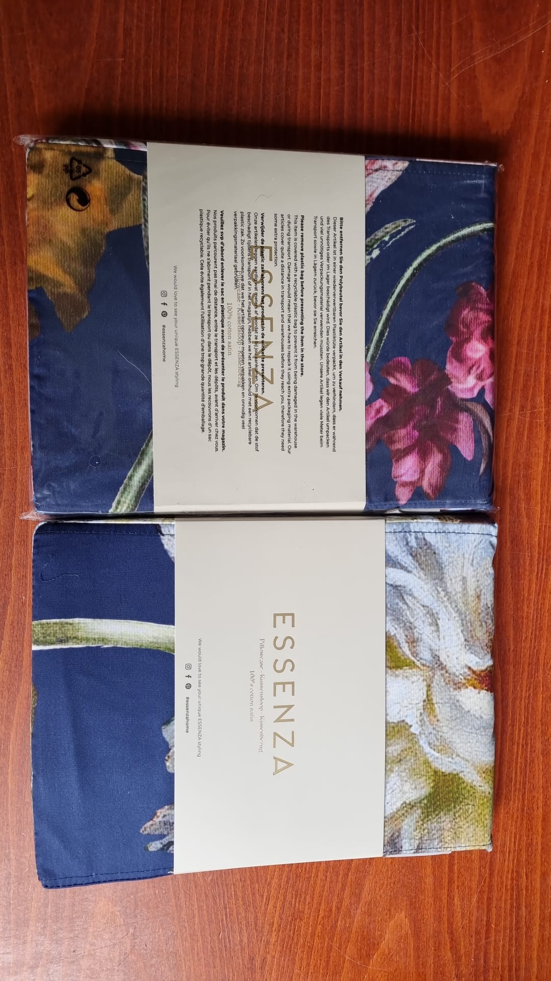 Essenza Filou Dark Blue kussenslopen katoensatijn 210TC