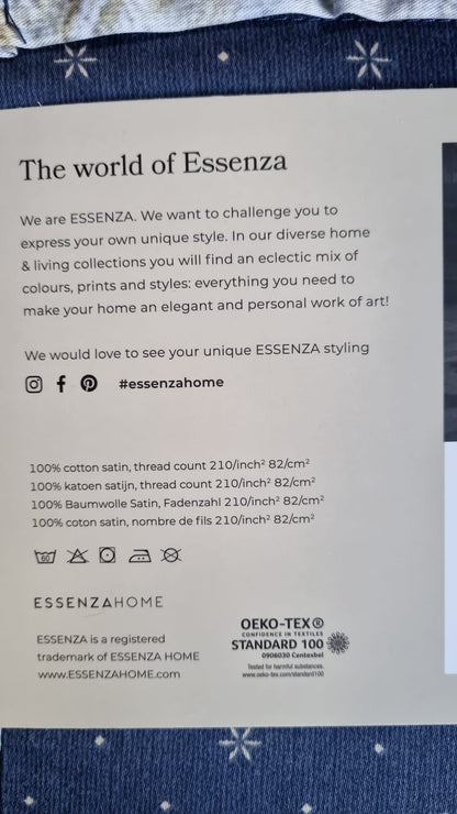 Essenza Filou Dark Blue kussenslopen katoensatijn 210TC