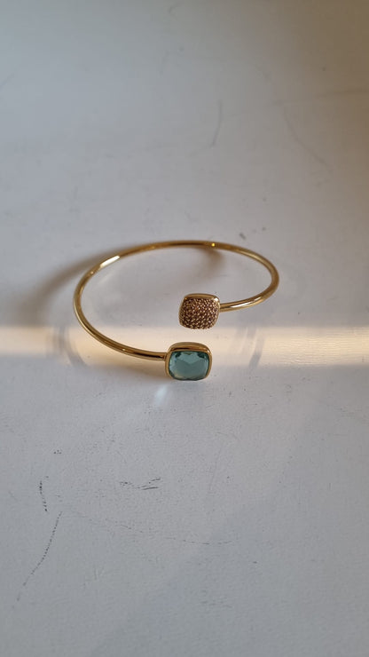 Mylène colorati bijoux argent en pavé de verre bleu colliers boucles d'oreilles ensemble