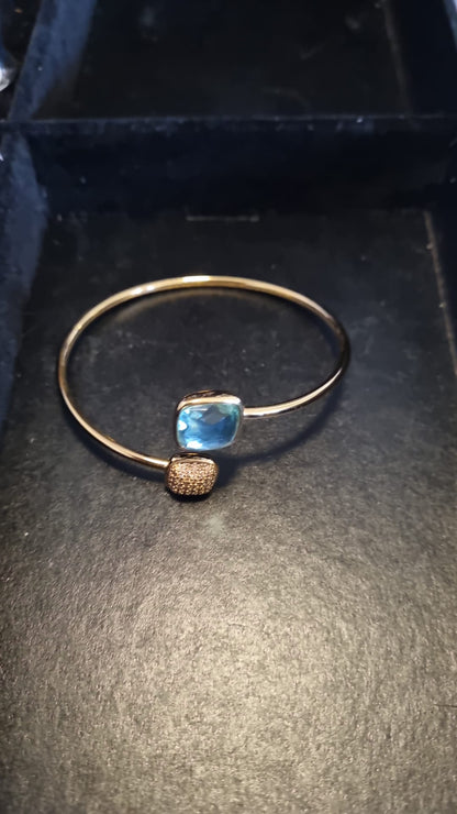 Mylène colorati bijoux argent en pavé de verre bleu colliers boucles d'oreilles ensemble