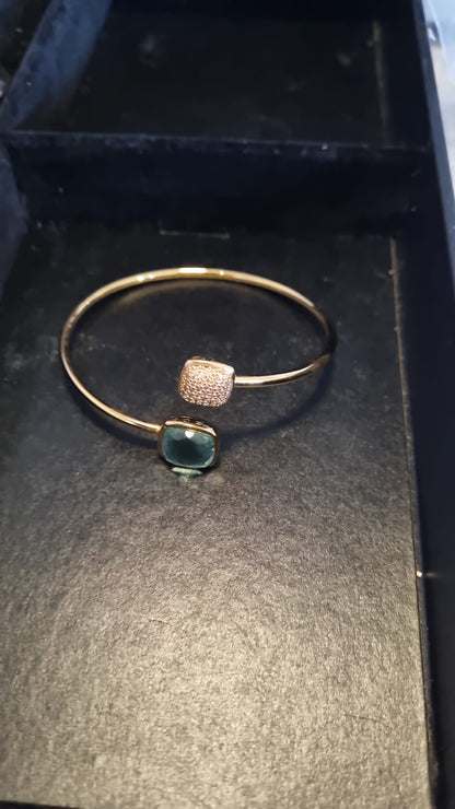 Mylène colorati bijoux argent en pavé de verre bleu colliers boucles d'oreilles ensemble