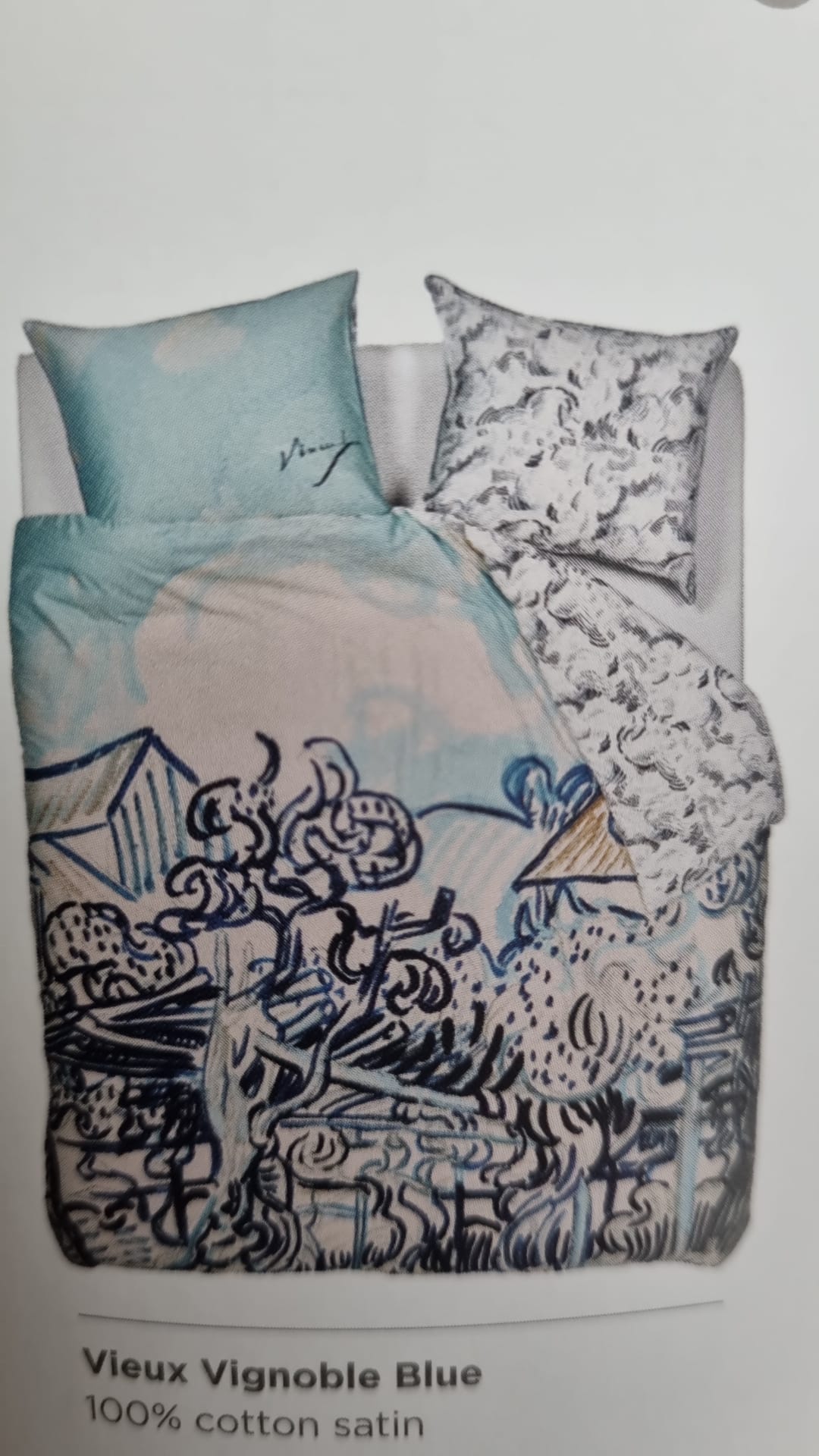 Beddinghouse Vincent van Gogh Vieux Vignoble Blue dekbedovertrek katoensatijn 220TC