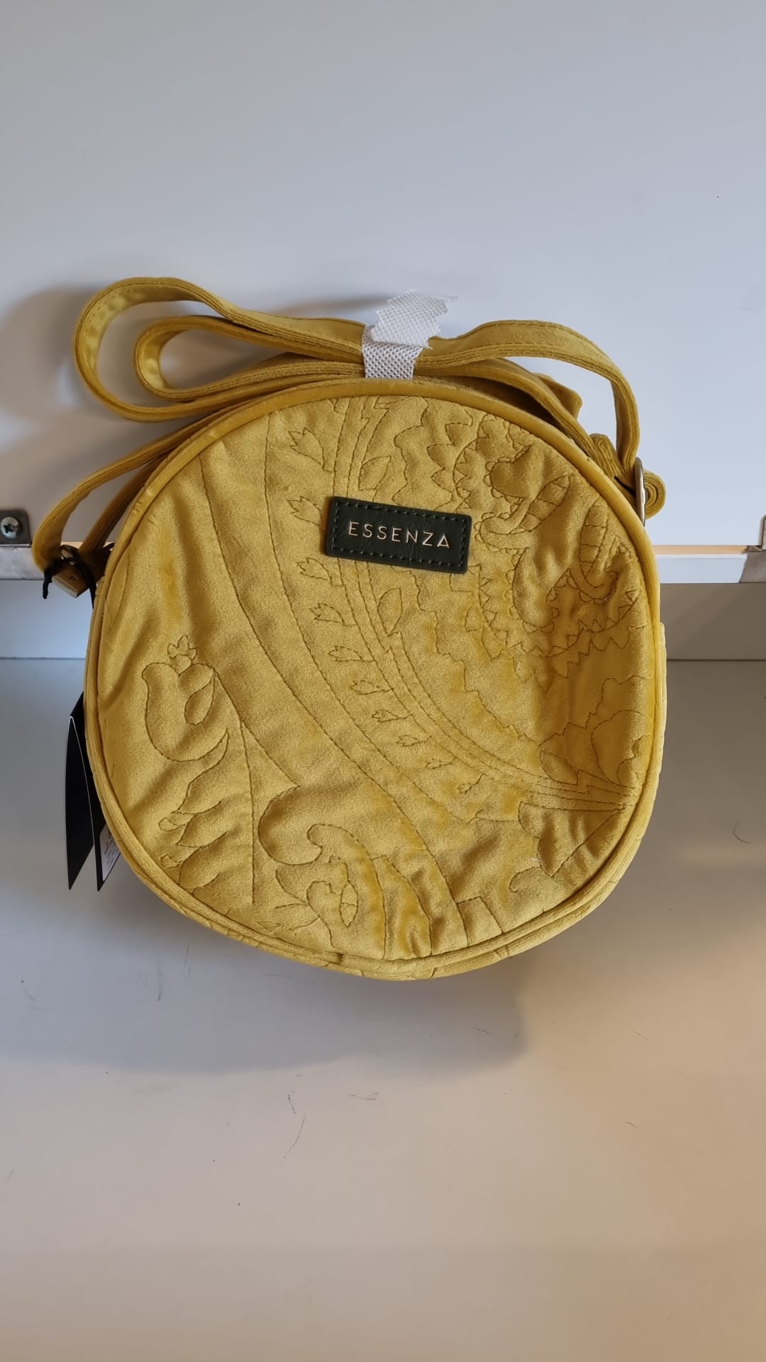 Essenza Reese Velvet Mosterd geel Schoudertas