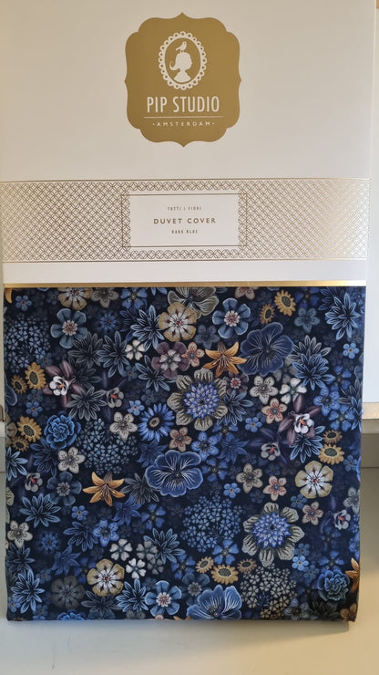 Pip Studio Tutti i Fiori Dark Blue percal 200TC perkal dekbedovertrek