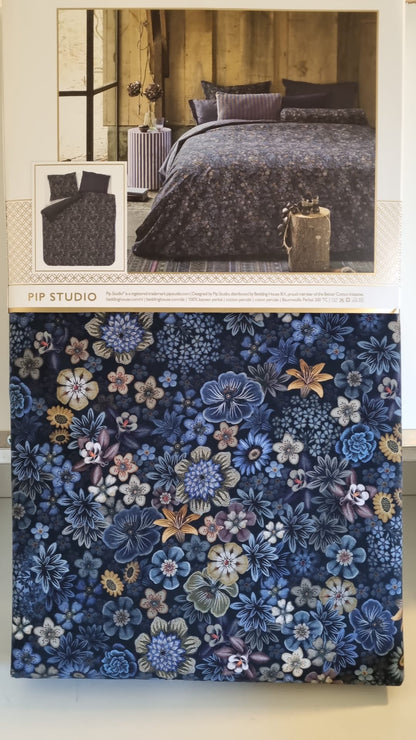 Pip Studio Tutti i Fiori Dark Blue percal 200TC perkal dekbedovertrek