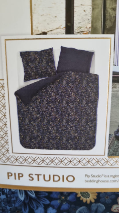 Pip Studio Tutti i Fiori Dark Blue percal 200TC perkal dekbedovertrek