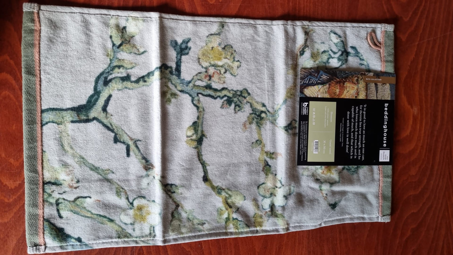 Beddinghouse Vincent van Gogh Blossom Green Towels, badhanddoeken katoenen badstof