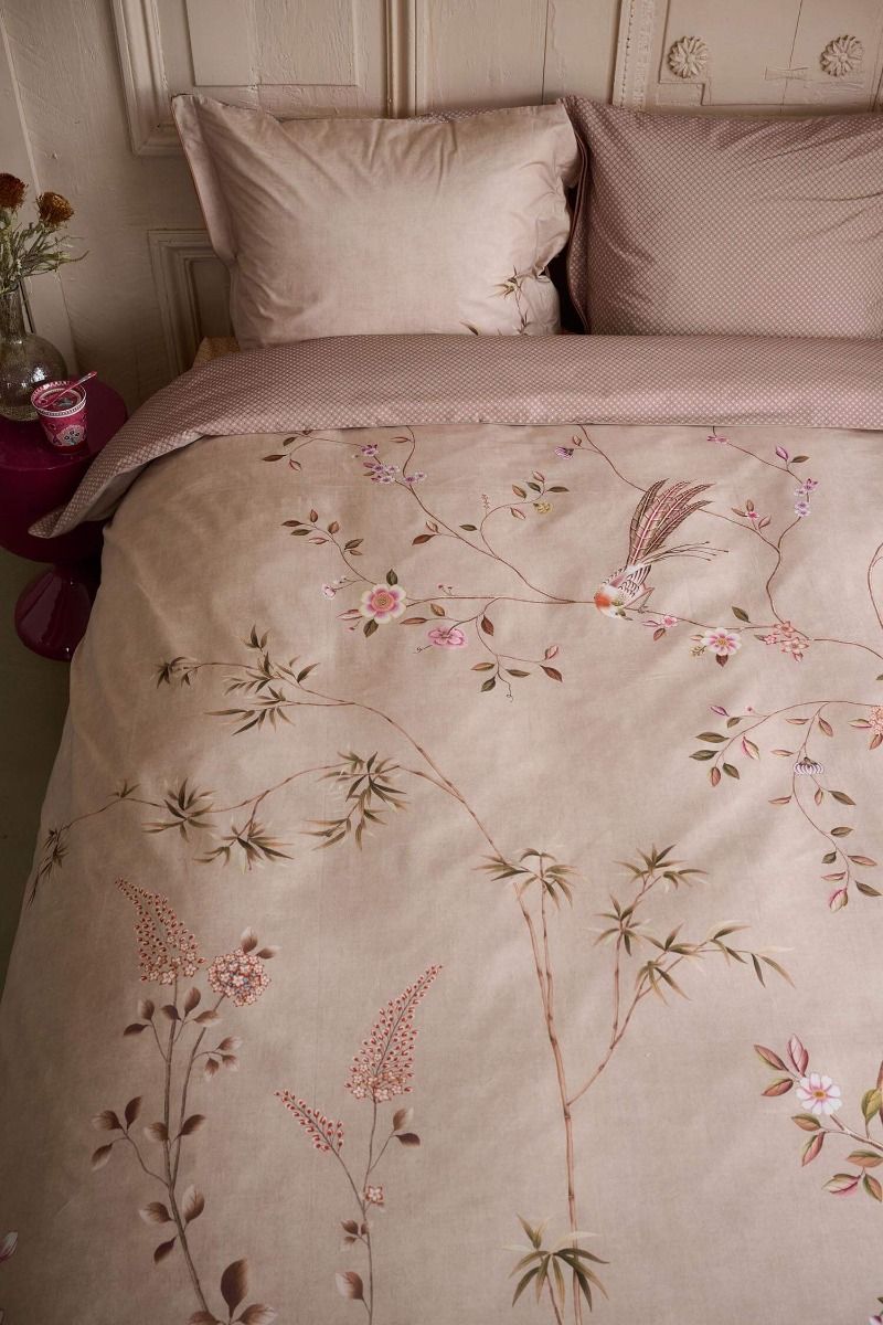 Pip Studio Bamboo Blossom Khaki 200TC perkalkatoen dekbedovertrek
