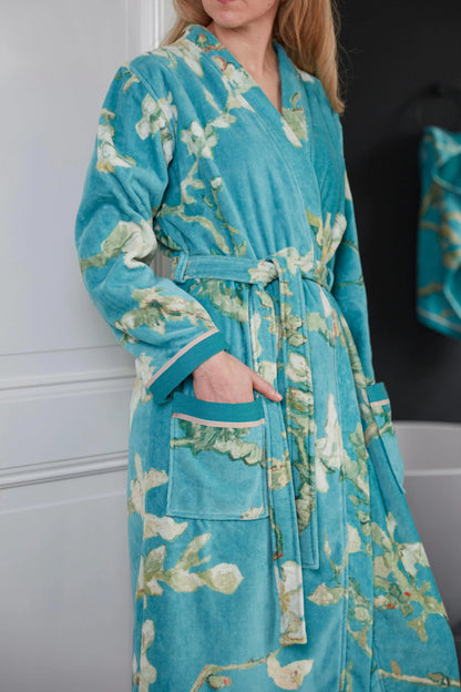 Beddinghouse Vincent van Gogh Blossom Blue katoenen bathrobe badjas