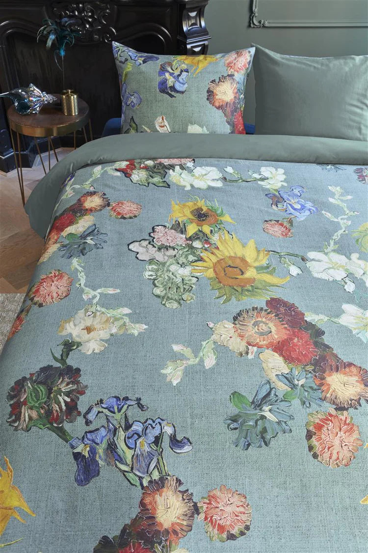 Beddinghouse Vincent van Gogh Partout des Fleurs Green dekbedovertrek katoensatijn 220TC