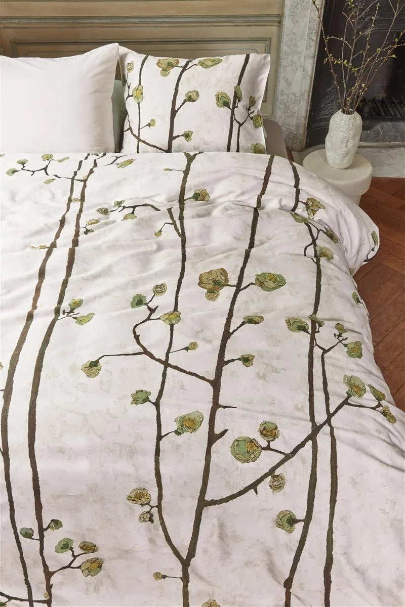Beddinghouse Vincent van Gogh Plum Blossoms Sand 220TC katoensatijn dekbedovertrek