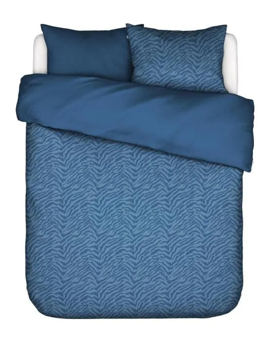 Essenza Belen Moonlight Blue bamboo viscose 300TC dekbedovertrek zebradessin