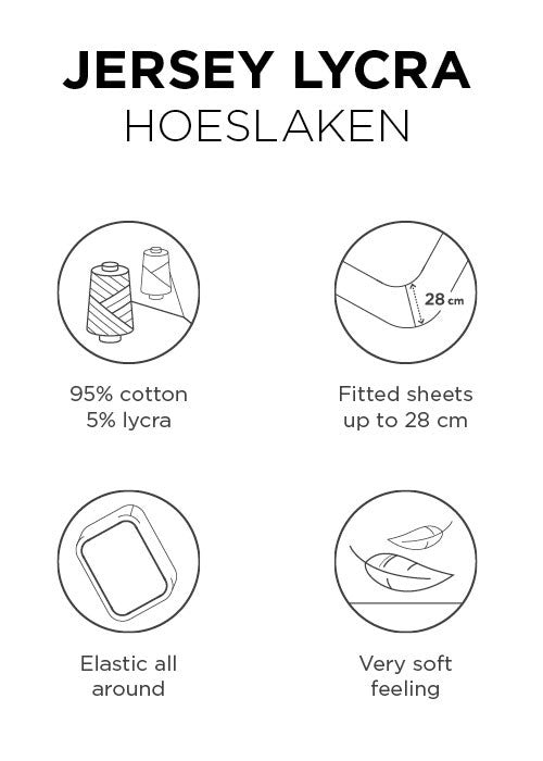 Drap-housse Beddinghouse Jersey-Lycra Blanc, blanc