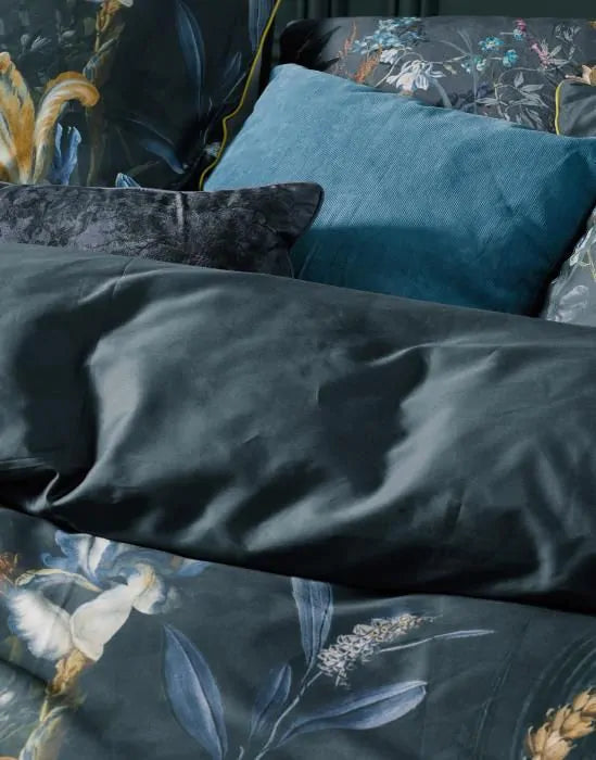 Essenza Eleanor Nightblue katoensatijn 300TC dekbedovertrek