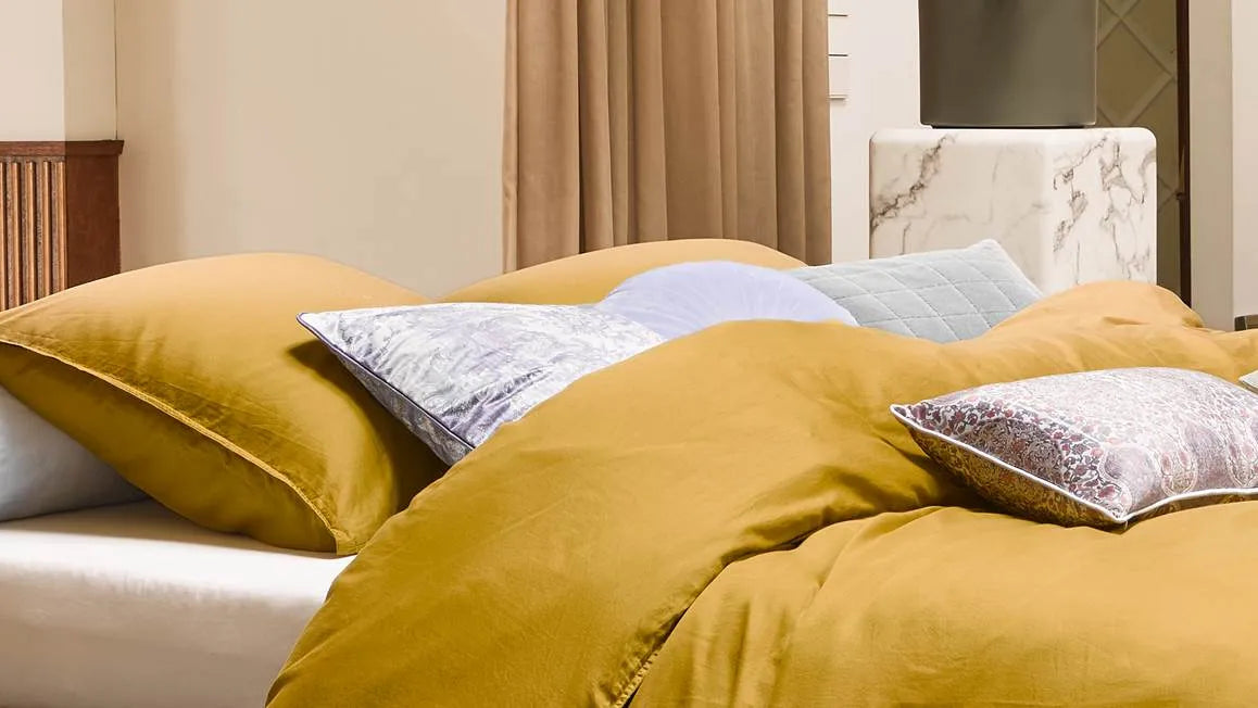 Essenza Minte kleur Olive dekbedovertrek katoensatijn 300TC