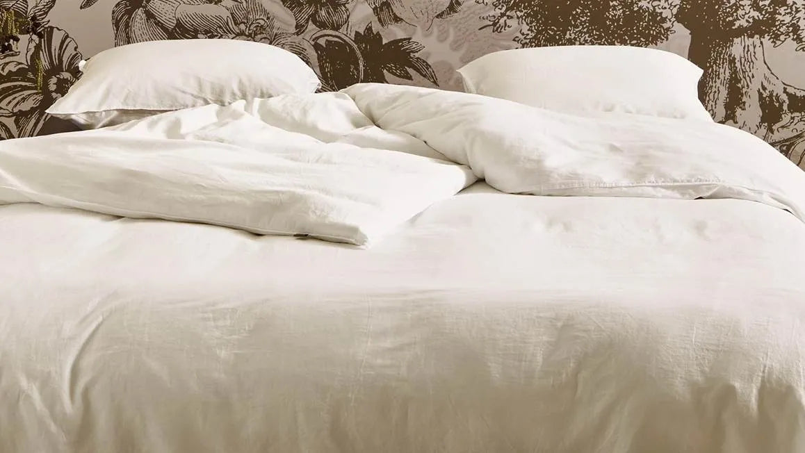 Essenza Minte Oyster dekbedovertrek katoensatijn 300TC