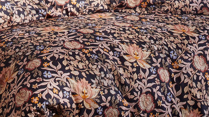 Essenza Ophelia Nightblue dekbedovertrek katoensatijn 215TC 19e Eeuw Engelse Arts & Crafts
