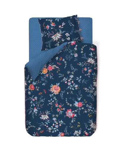 Pip Studio Flower Festival dark blue dekbedovertrek percal katoen chintzbloemen