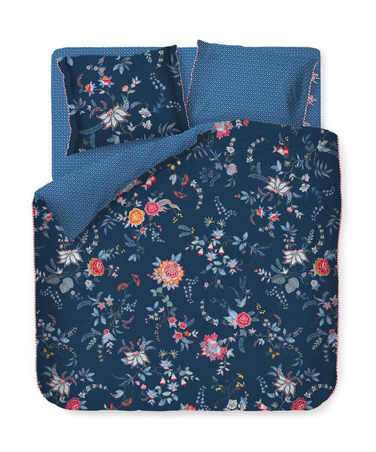 Pip Studio Flower Festival dark blue dekbedovertrek percal katoen chintzbloemen