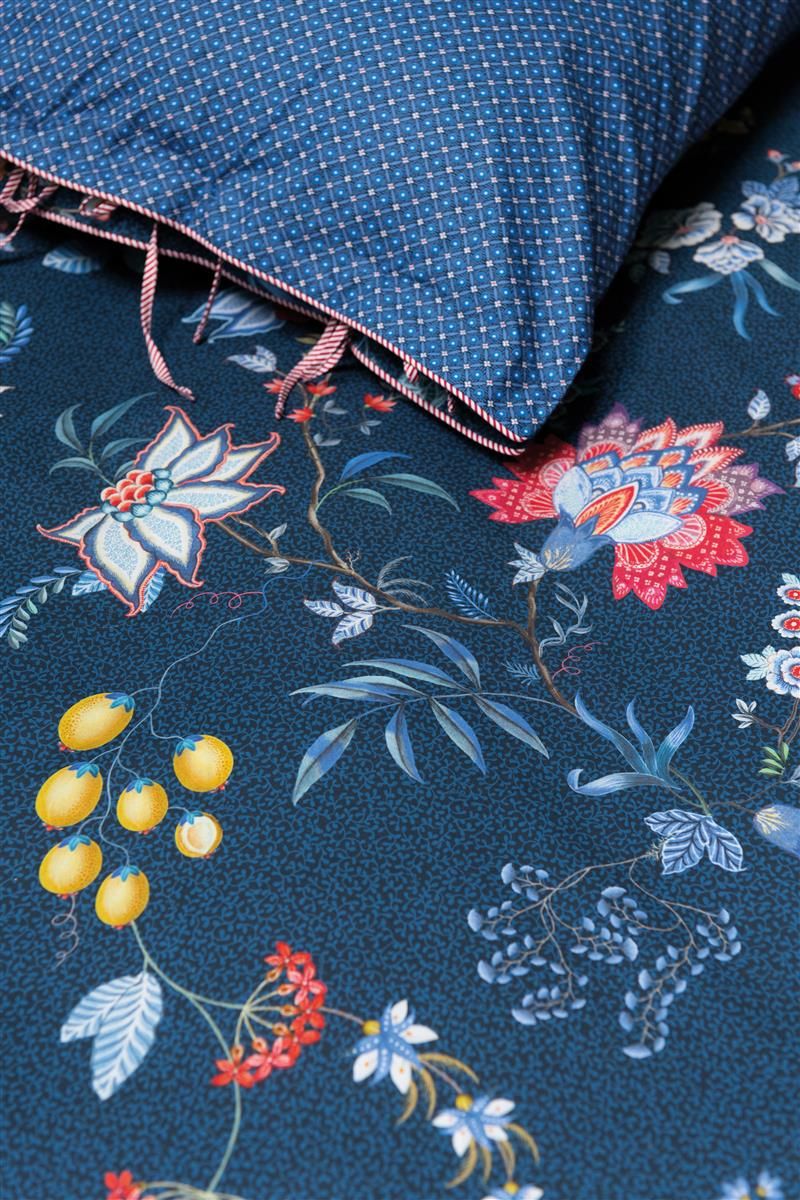 Pip Studio Flower Festival dark blue dekbedovertrek percal katoen chintzbloemen