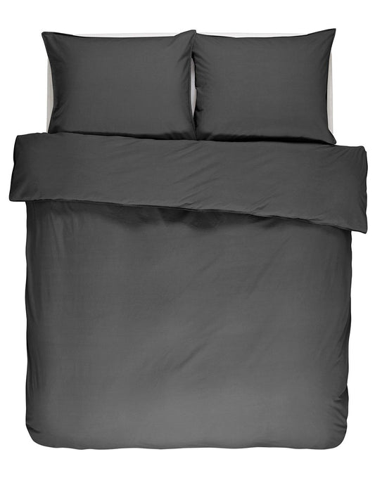 Essenza Guy Anthracite katoenen dekbedovertrek vintage washed