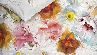 Heckett Lane Janice dekbedovertrek twill aquarel schilderij bloemen