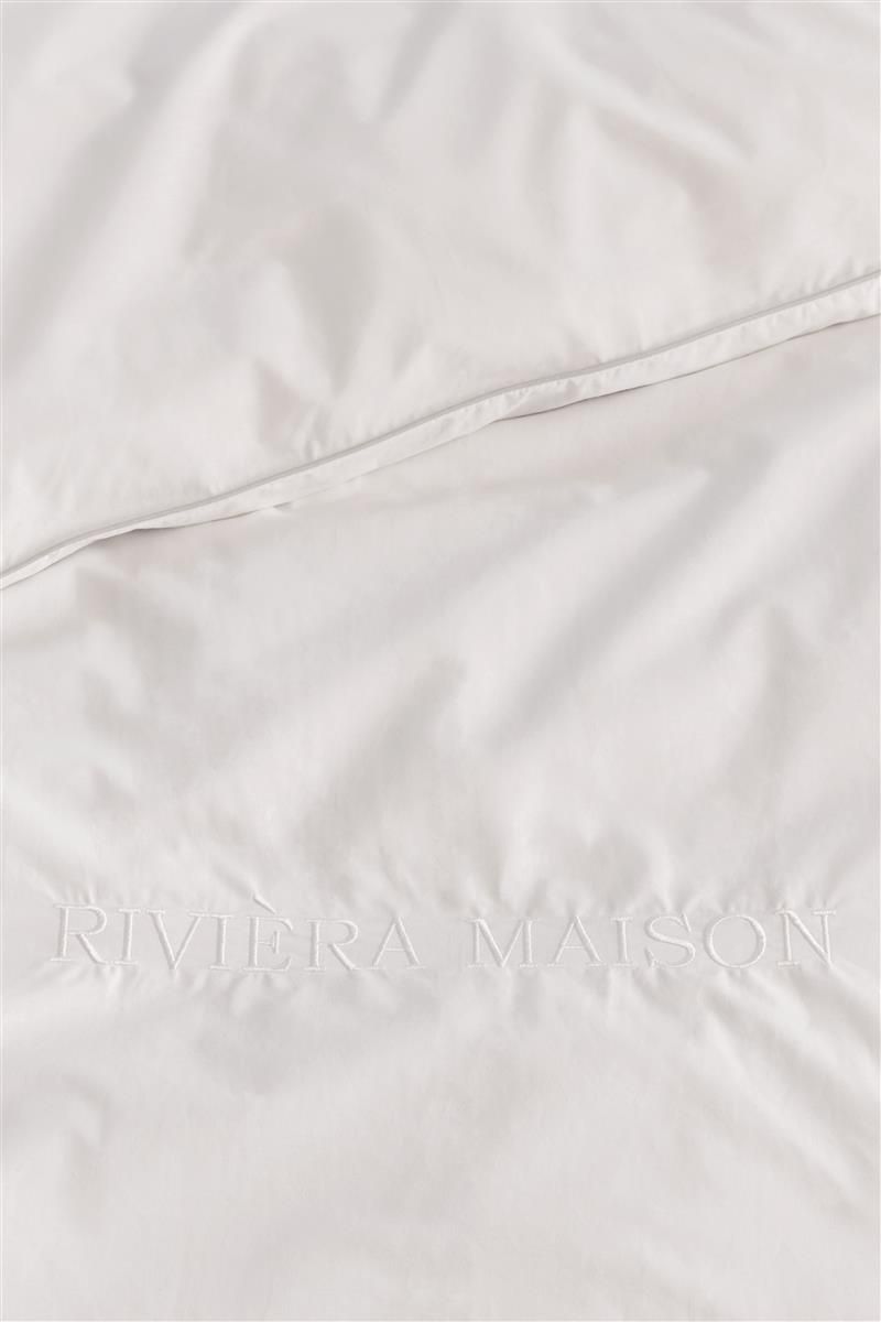 Riviera Maison Hotel Boutique Chic Sand dekbedovertrek perkal katoen white, wit Uni