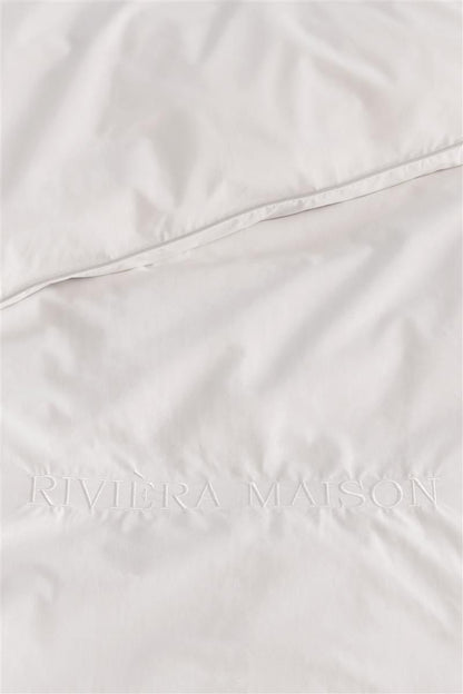 Riviera Maison Hotel Boutique Chic Sand dekbedovertrek perkal katoen white, wit Uni
