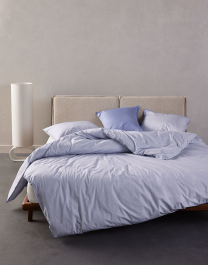 Essenza Jule Lavender Blue dekbedovertrek garengeverfd chambray katoen met linnenlook